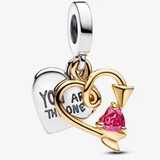 Pandora Gravírozható szív és nyíl dupla függő charm - 763622C01