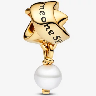 Pandora tenyésztett gyöngyös szalag charm - 763784C01 Pandora tenyésztett gyöngyös szalag charm - 763784C01