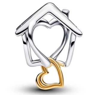 Pandora bicolor ház és szív charm - 764145C00 Pandora bicolor ház és szív charm - 764145C00