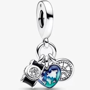 Pandora fényképezőgép, szív Földgömb, iránytű tripla függő - 792703C01 Pandora fényképezőgép, szív Földgömb, iránytű tripla függő - 792703C01