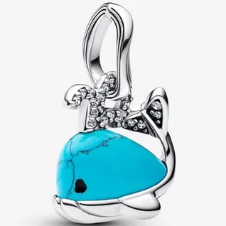 Pandora türkizszínű bálna függő charm - 793822C01 Pandora türkizszínű bálna függő charm - 793822C01