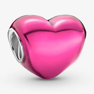 Pandora fémes rózsaszín szív charm - 793337C03