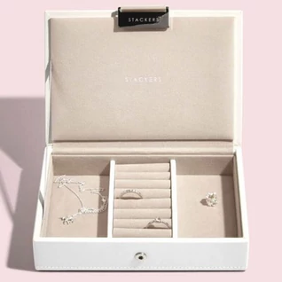 Stackers fehér színű mini fedeles ékszerdoboz - 70804