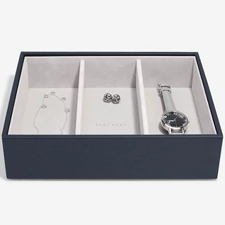 Stackers tengerészkék ékszer és óratartó tálca - 75991