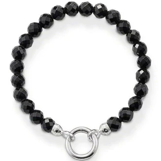 Thomas Sabo fekete fazettált obszidián gyöngyös karkötő  - A1091-023-11-L