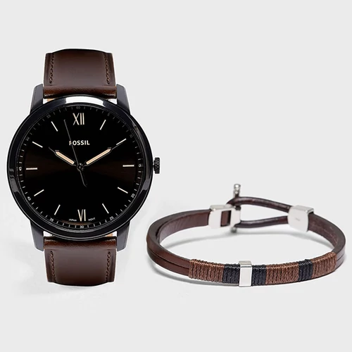Fossil férfi óra + karkötő - FS5557SET - The Minimalist