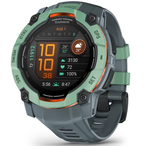 Garmin Instinct 3, 50mm AMOLED, Tropic, szürke szíjjal (ED) - 010-03020-01