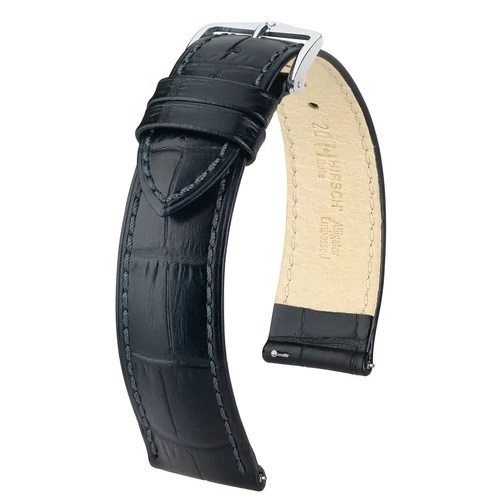 Hirsch fekete borjú bőr óraszíj  18mm - Duke L - 01028050-2-18