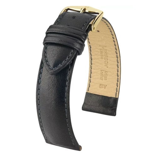 Hirsch fekete juh bőr óraszíj  19mm - Merino L - 01206050-1-19