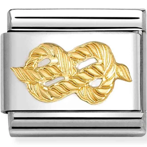 Nomination sárga arany csomó ezüst charm  - 030149/59