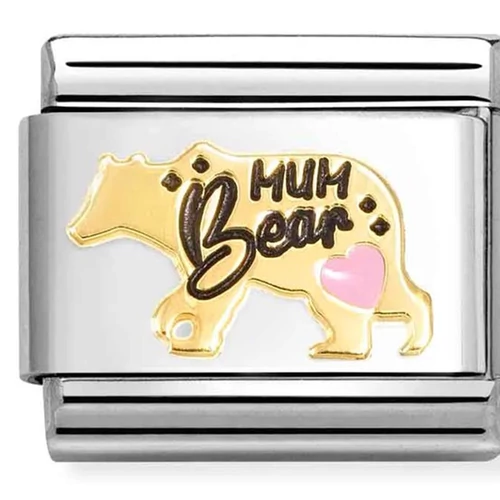 Nomination arany "Mum Bear" charm - 030272/81