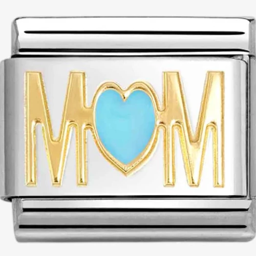 Nomination arany "MOM" charm - 030272/83