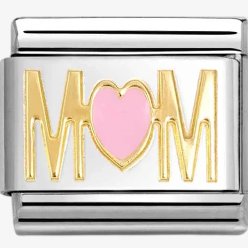 Nomination arany "MOM" charm - 030272/84