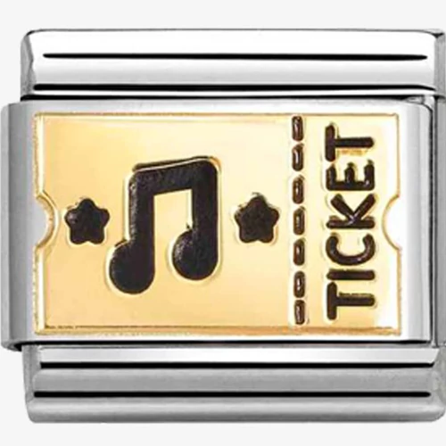 Nomination arany "Music Ticket" charm - 030284/61