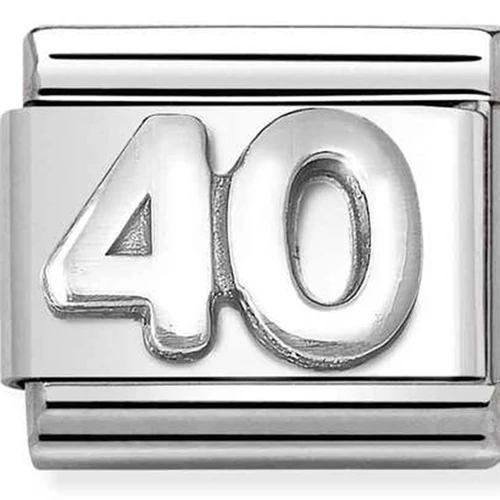 Nomination ezüst "40" charm - 330101/59