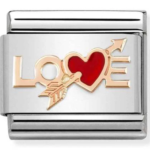 Nomination ezüst charm rozé "LOVE" - 430202/10
