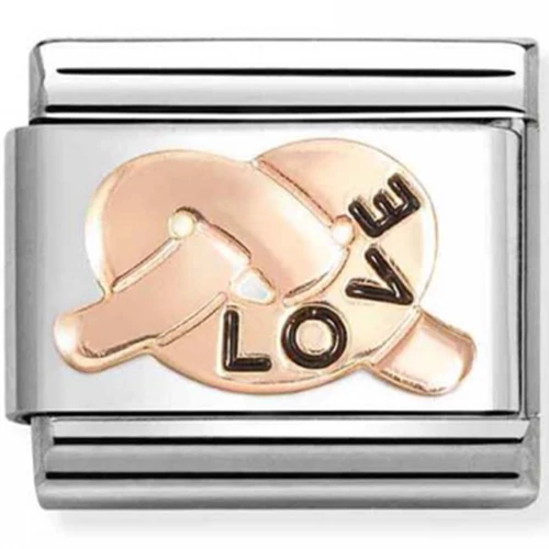Nomination rozé "Love" csomó charm  - 430202/35