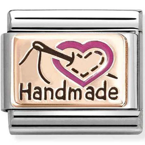 Nomination rozé "Handmade" szív charm  - 430204/01