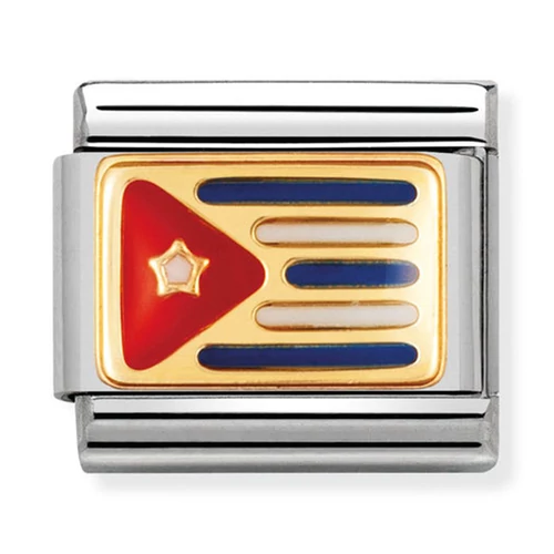 Nomination arany Kuba zászló charm - 030235/07