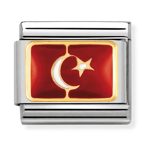 Nomination arany török zászló charm - 030234/20
