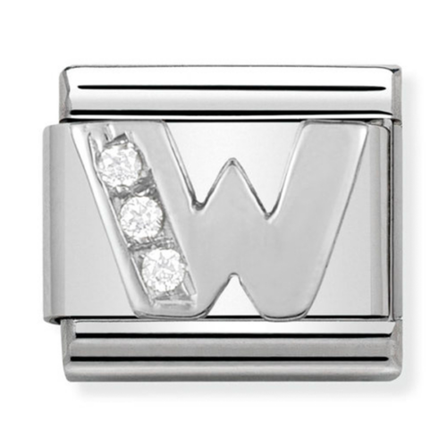 Nomination ezüst 'W' betű charm - 330301/23