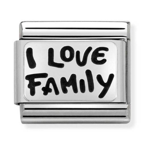 Nomination ezüst "I Love Family" charm - 330102/34