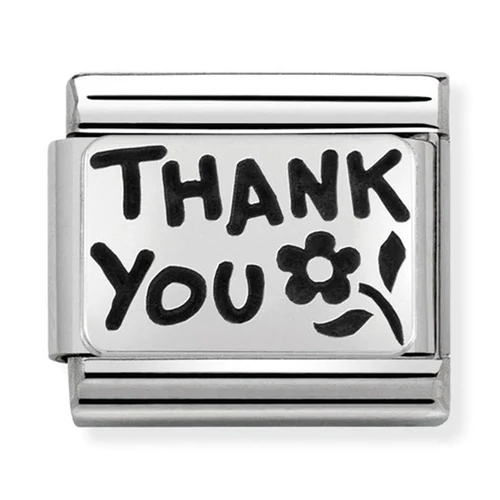 Nomination ezüst 'Thank you' charm - 330102/42