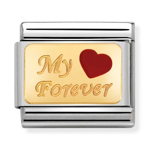 Nomination arany 'My Forever' charm - 030284/26