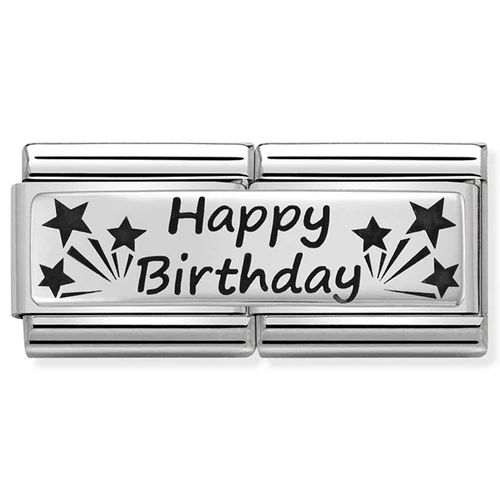 Nomination ezüst 'Happy Birthday' dupla charm - 330710/13