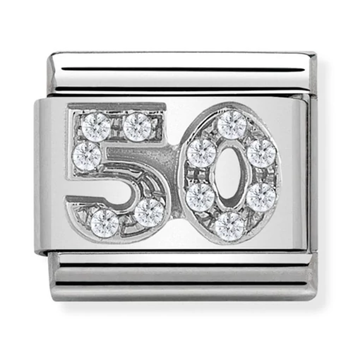 Nomination ezüst '50' charm - 330304/23