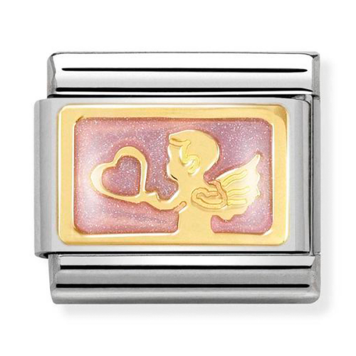 Nomination rózsaszín angyal charm - 030284/31