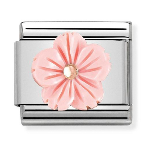 Nomination pink korall virág charm - 430510/03
