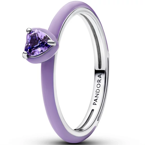Pandora lila csakra szív gyűrű  - 193088C04-48