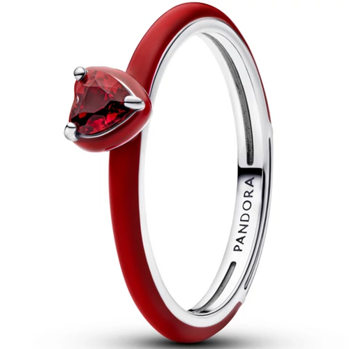 Pandora piros csakra szív gyűrű  - 193088C05-48