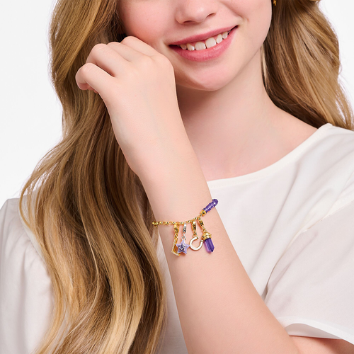 Thomas Sabo aranyozott lila amulett charm - 2048-973-13