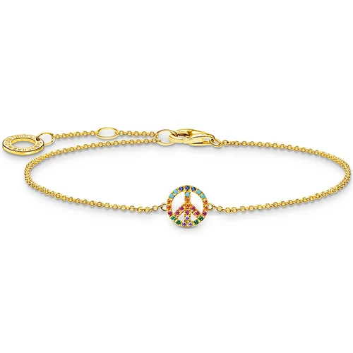 Thomas Sabo karkötő színes békejel medállal - A2083-488-7-L19V