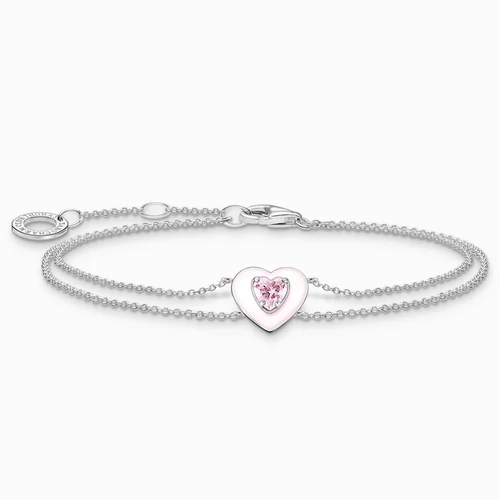 Thomas Sabo rózsaszín szív karkötő - A2091-041-9-L19v