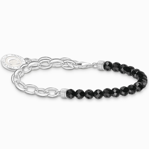 Thomas Sabo Charmista Coin láncos obszidián karkötő - A2128-148-11-L19V