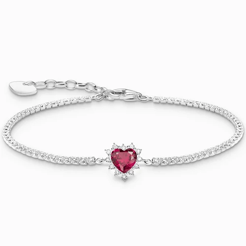 Thomas Sabo ezüst piros cirkónia szív karkötő - A2188-013-10-L19V