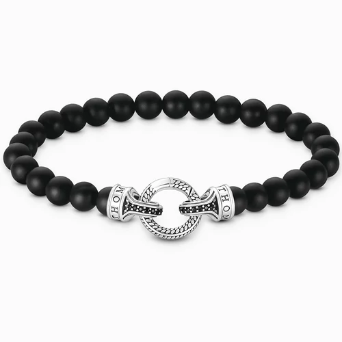 Thomas Sabo obszidián gyöngyös férfi karkötő - A2191-705-11-L19