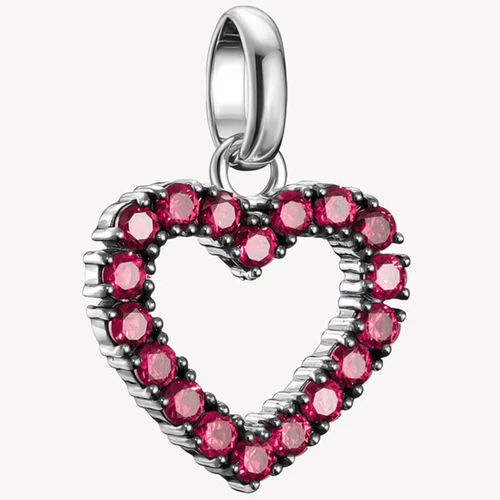 Thomas Sabo Connect piros cirkónia köves ezüst szív charm - CC1237-639-10