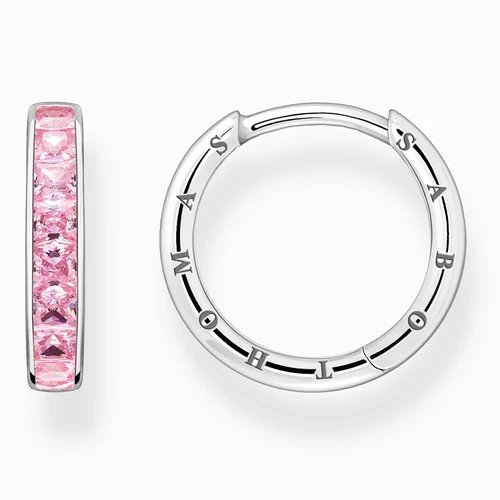 Thomas Sabo rózsaszín köves karika fülbevaló - CR668-051-9