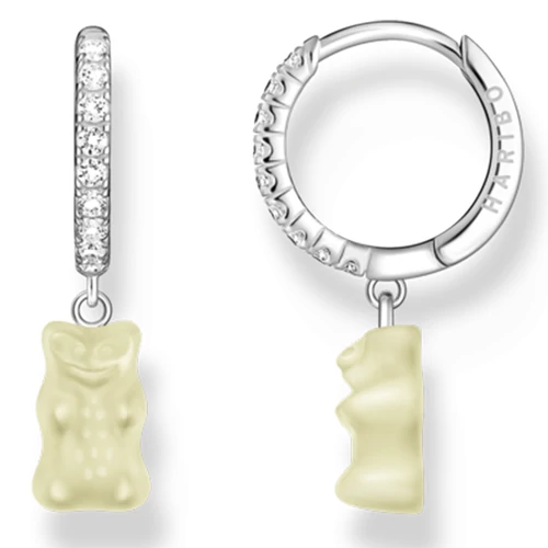 Thomas Sabo x HARIBO fehér gumimaci fél pár karika fülbevaló - CR726-052-14