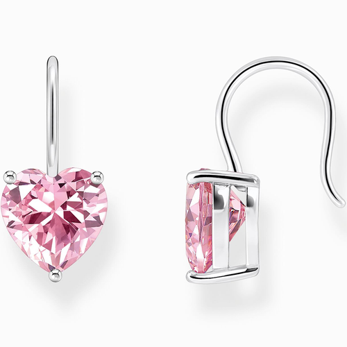 Thomas Sabo ezüst fülbevaló rózsaszín szív cirkóniával - H2288-051-9