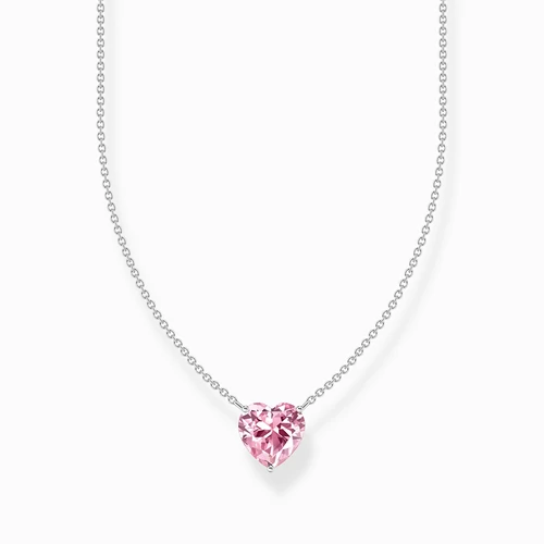 Thomas Sabo ezüst nyaklánc rózsaszín szív cirkóniával - KE2211-051-9-L45V