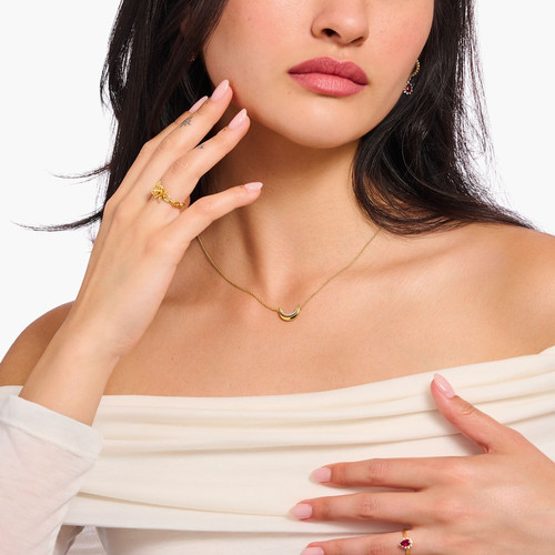 Thomas Sabo aranyozott nyaklánc félhold medállal - KE2299-414-14-L45V
