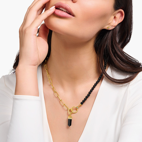 Thomas Sabo aranyozott ónix medál - PE955-177-11 Thomas Sabo aranyozott ónix medál - PE955-177-11