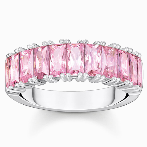 Thomas Sabo ezüst gyűrű rózsaszín kövekkel - TR2366-051-9-54