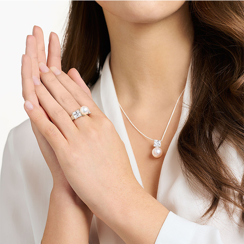 Thomas Sabo gyöngyös gyűrű fehér kővel - TR2408-167-14-58 Thomas Sabo gyöngyös gyűrű fehér kővel - TR2408-167-14-58