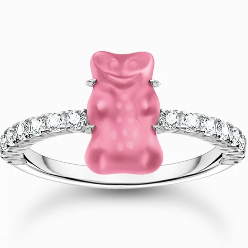 Thomas Sabo X HARIBO rózsaszín gumimaci gyűrű - TR2459-052-9-50